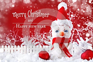 Merry Christmas and Happy New Year. A New Year`s background with New Year decorations,