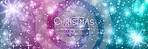 Merry Christmas and Happy New Year party invitation banner vector template