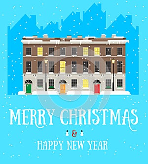 Merry Christmas and Happy New Year postcard