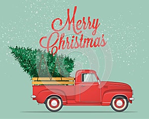 Merry Christmas and Happy New Year Postcard or Poster or Flyer template. Vintage styled vector illustration.