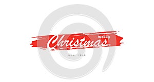 Merry Christmas and happy New Year Poster or Banner. Greeting card Merry Christmas and New Year. Christmas hand drawn lettering.