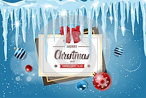 Merry Christmas And Happy New Year Poster Holiday Decoration Design