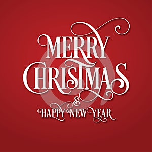Merry Christmas. Happy New Year. Red Background.