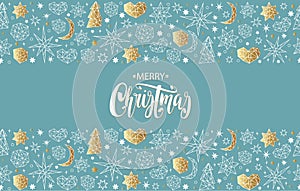Merry Christmas and Happy New Year seamless pattern