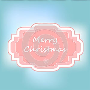 Merry Christmas and Happy New Year soft realistic soft pink and blue greeting card with light