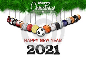 Merry Christmas and Happy New Year. Sport decor