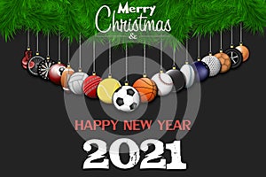 Merry Christmas and Happy New Year. Sport decor