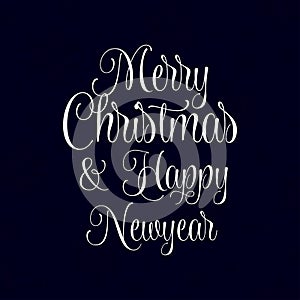 Merry Christmas and happy New Year Typography