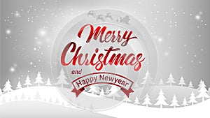 Merry Christmas and Happy New Year typography calligraphy. Seasonal lettering. background layout design banner. illustration