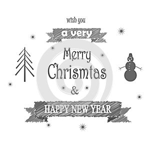 Merry Christmas and Happy New Year Typography Collection.. Item 11