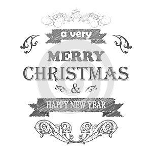 Merry Christmas and Happy New Year Typography Collection.. Item 8