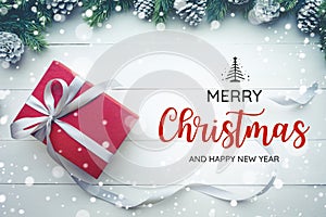 MERRY CHRISTMAS AND HAPPY NEW YEAR typography,text with christmas ornament