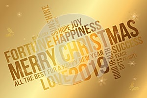 Merry Christmas and Happy New Year typography vector design for greeting cards, banner, invitation and poster.