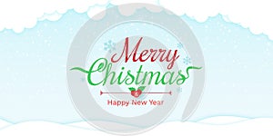 Merry Christmas and happy new year vector background illustration