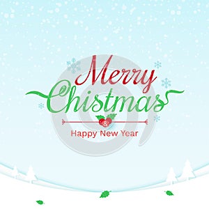 Merry Christmas and happy new year vector banner background