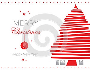 MERRY CHRISTMAS AND HAPPY NEW YEAR, VECTOR CARD TEMPLATE