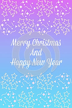 Merry Christmas and Happy new year wishes abstract background with sparkling stars decorative pattern, graphic design illustration