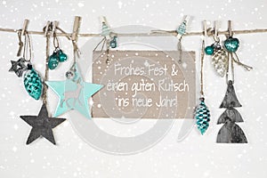 Merry christmas and a happy new year: xmas card with german text