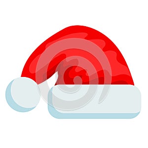 Merry christmas hat icon on white, stock vector illustration