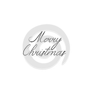 Merry Christmas. Holiday calligraphy. Handwritten brush lettering for greeting card, poster, invitation, banner.