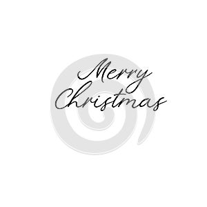 Merry Christmas. Holiday calligraphy. Handwritten brush lettering for greeting card, poster, invitation, banner.