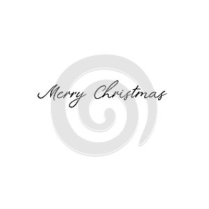 Merry Christmas. Holiday calligraphy. Handwritten brush lettering for greeting card, poster, invitation, banner.