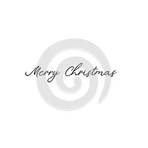 Merry Christmas. Holiday calligraphy. Handwritten brush lettering for greeting card, poster, invitation, banner.