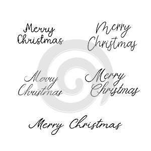Merry Christmas. Holiday calligraphy. Handwritten brush lettering for greeting card, poster, invitation, banner.
