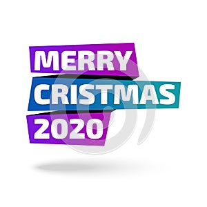 Merry Christmas holiday text based vector banner photo