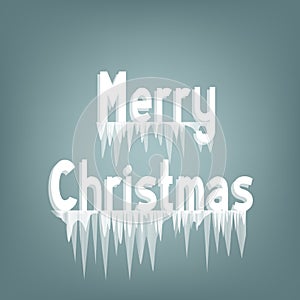 Merry Christmas icicles text