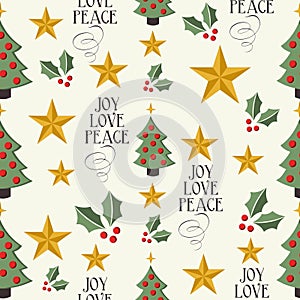 Merry Christmas icons tree seamless pattern background EPS10 file. photo