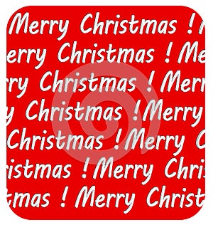 Merry Christmas inscription, on red background