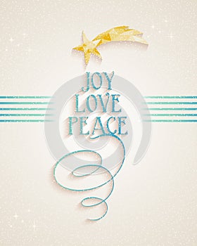 Merry Christmas Joy Love and Peace text card