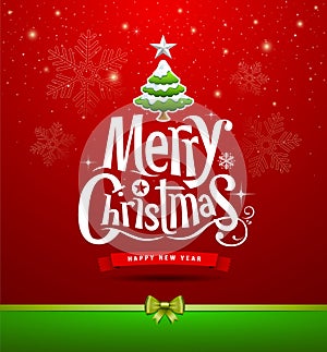 Merry Christmas lettering design