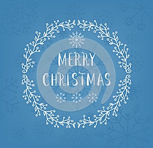 Merry Christmas lettering design. Vector illustration. Season cards, greetings for social media