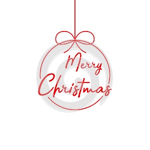 Merry Christmas lettering template. Red template Merry Christnas on white backgroun. Merry Christmas template for greeting card