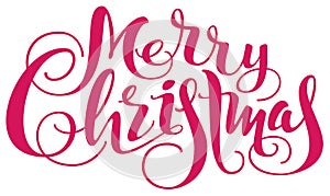 Merry Christmas lettering text for greeting card