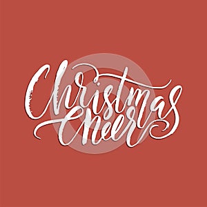 Merry Christmas lettering typography. Handwriting text design with winter handdrawn lettering. Happy New Year greeting