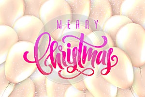 Merry Christmas lettering. Vector