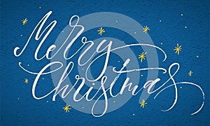 Merry Christmas lettering, vector illustration