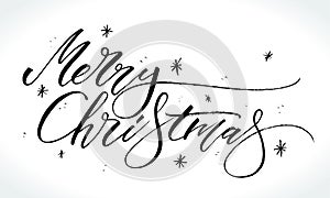 Merry Christmas lettering, vector illustration