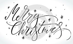 Merry Christmas lettering, vector illustration