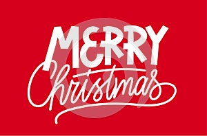 Merry Christmas lettering. Vector illustration