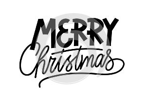 Merry Christmas lettering. Vector illustration