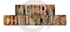 Merry Christmas in letterpress wood type