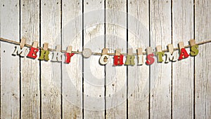 Merry christmas letters on a barn wall