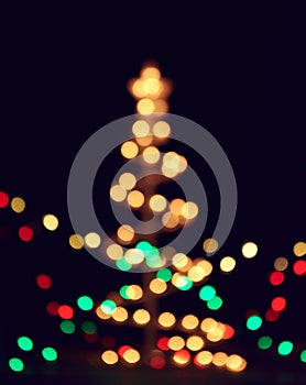 Merry christmas lights decoration bokeh