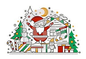 Merry Christmas - line design card