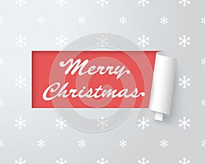 Merry Christmas Logo In Paper Cut Out Label 1