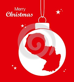 Merry Christmas Map Paraguay